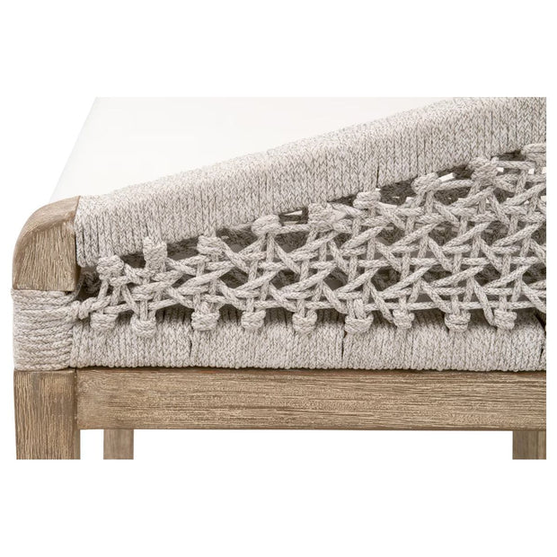 Essentials For Living Montecito Counter Stool~ White Speckle Round Rope, LiveSmart Peyton-Pearl With Natural Gray Mahogany Frame