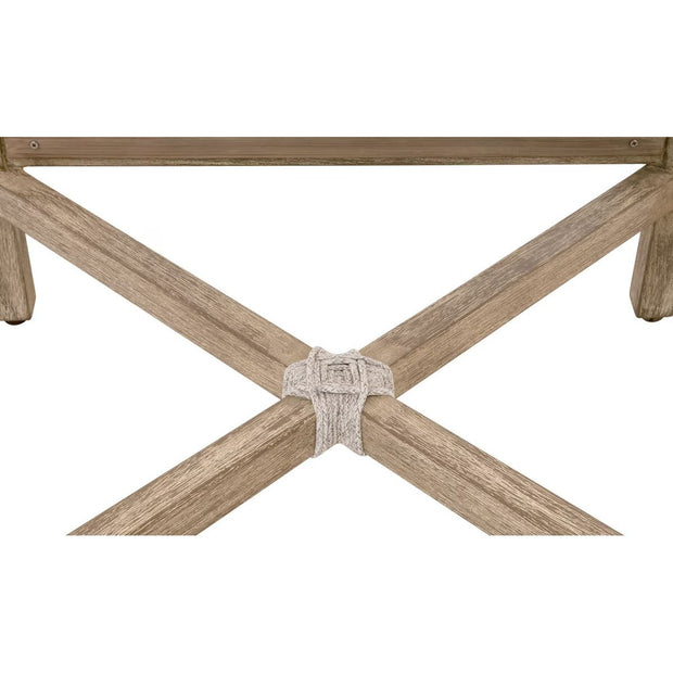 Essentials For Living Montecito Counter Stool~ White Speckle Round Rope, LiveSmart Peyton-Pearl With Natural Gray Mahogany Frame