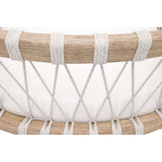 Essentials For Living Pacific Counter Stool ~ White Speckle Flat Rope, LiveSmart Peyton-Pearl With Natural Gray Mahogany Frame