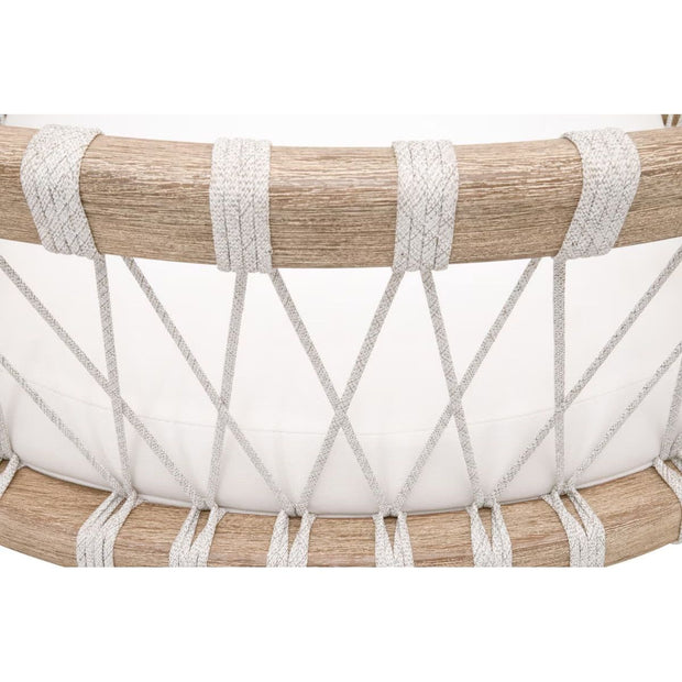 Essentials For Living Pacific Counter Stool ~ White Speckle Flat Rope, LiveSmart Peyton-Pearl With Natural Gray Mahogany Frame
