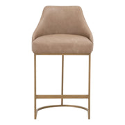 Essentials For Living Parissa Counter Stool ~ Ivanhoe Toast With Brushed Gold Frame