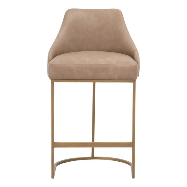 Essentials For Living Parissa Counter Stool ~ Ivanhoe Toast With Brushed Gold Frame