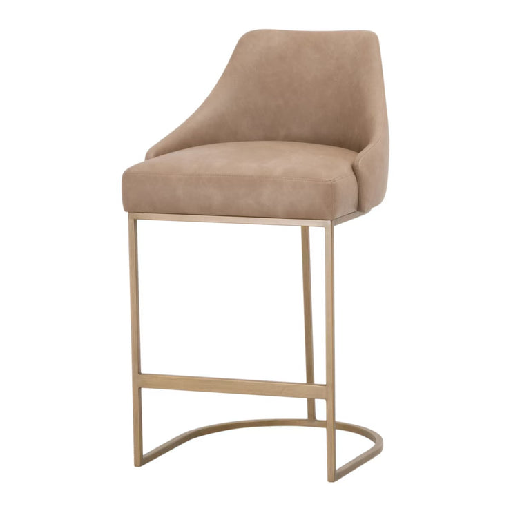 Essentials For Living Parissa Counter Stool ~ Ivanhoe Toast With Brushed Gold Frame