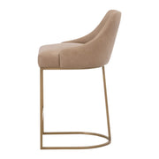 Essentials For Living Parissa Counter Stool ~ Ivanhoe Toast With Brushed Gold Frame