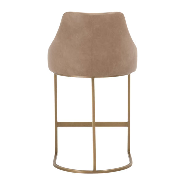 Essentials For Living Parissa Counter Stool ~ Ivanhoe Toast With Brushed Gold Frame