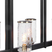 Uttermost Jarsdel Meteor Glass Shades Industrial Style Beam 6 Light Kitchen Island Light