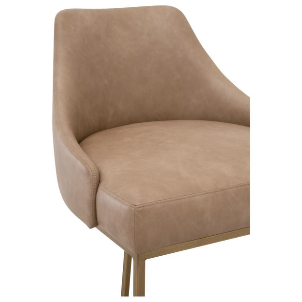 Essentials For Living Parissa Counter Stool ~ Ivanhoe Toast With Brushed Gold Frame