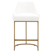 Essentials For Living Parissa Counter Stool ~ LiveSmart Peyton-Pearl With Brushed Gold Frame