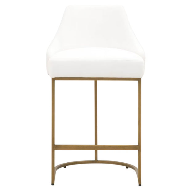 Essentials For Living Parissa Counter Stool ~ LiveSmart Peyton-Pearl With Brushed Gold Frame