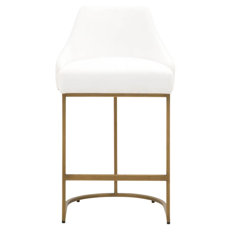 Essentials For Living Parissa Counter Stool ~ LiveSmart Peyton-Pearl With Brushed Gold Frame