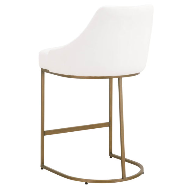 Essentials For Living Parissa Counter Stool ~ LiveSmart Peyton-Pearl With Brushed Gold Frame