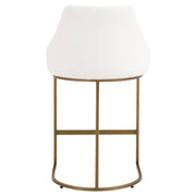 Essentials For Living Parissa Counter Stool ~ LiveSmart Peyton-Pearl With Brushed Gold Frame