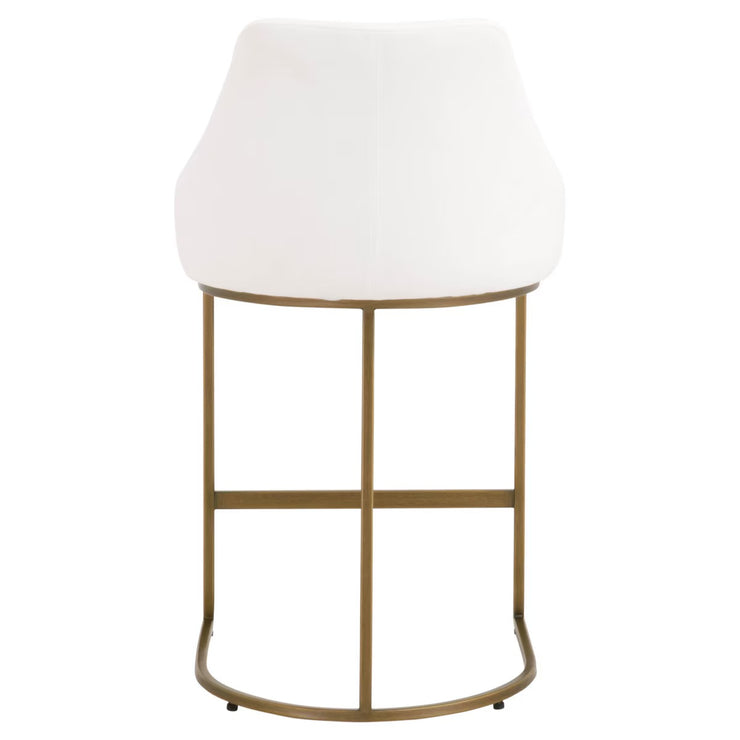 Essentials For Living Parissa Counter Stool ~ LiveSmart Peyton-Pearl With Brushed Gold Frame