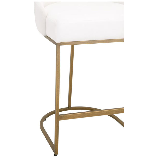 Essentials For Living Parissa Counter Stool ~ LiveSmart Peyton-Pearl With Brushed Gold Frame