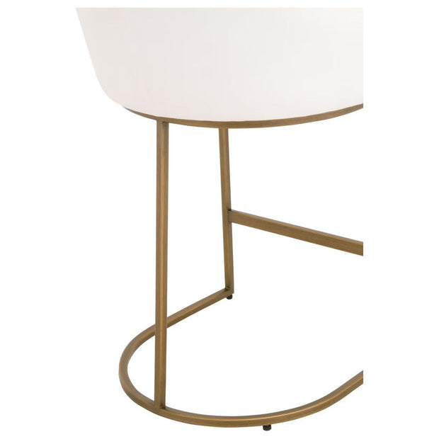 Essentials For Living Parissa Counter Stool ~ LiveSmart Peyton-Pearl With Brushed Gold Frame
