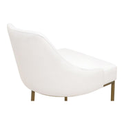 Essentials For Living Parissa Counter Stool ~ Pure White Top Grain Leather With Brushed Gold Frame