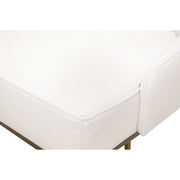 Essentials For Living Parissa Counter Stool ~ Pure White Top Grain Leather With Brushed Gold Frame