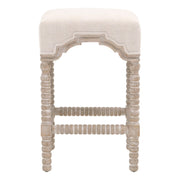 Essentials For Living Rue Counter Stool ~ Performance Bisque French Linen With Natural Gray Ash Frame