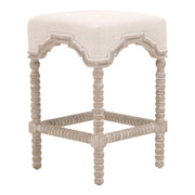 Essentials For Living Rue Counter Stool ~ Performance Bisque French Linen With Natural Gray Ash Frame