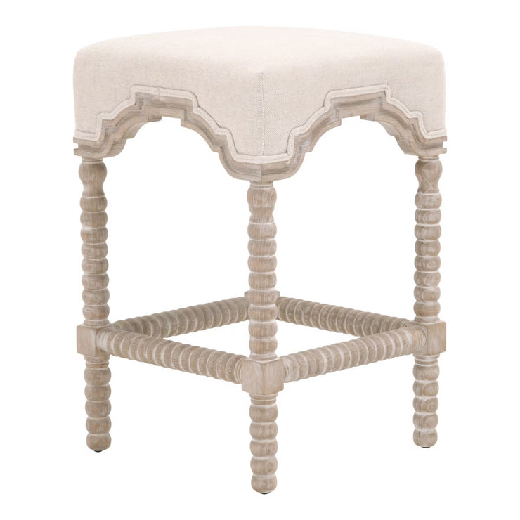 Essentials For Living Rue Counter Stool ~ Performance Bisque French Linen With Natural Gray Ash Frame