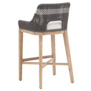 Essentials For Living Tapestry BarStool ~ Dove Flat Rope, White Speckle Stripe, Performance White Speckle With Natural Gray Mahogany Frame