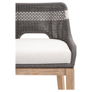 Essentials For Living Tapestry Counter Stool ~ Dove Flat Rope, White Speckle Stripe, Performance White Speckle With Natural Gray Mahogany Frame