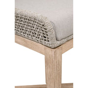 Essentials For Living Tapestry BarStool ~ Taupe & White Flat Rope, Taupe Stripe, Performance Pumice With Natural Gray Mahogany Frame