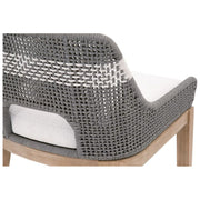 Essentials For Living Tapestry Counter Stool ~ Dove Flat Rope, White Speckle Stripe, Performance White Speckle With Natural Gray Mahogany Frame