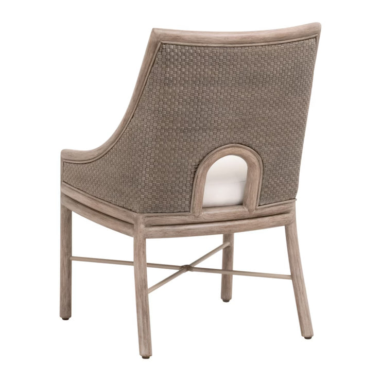 Essentials For Living Adamo Dining Chair~ French Gray Cabana Loom, LiveSmart Peyton-Pearl With French Gray Mahogany Frame