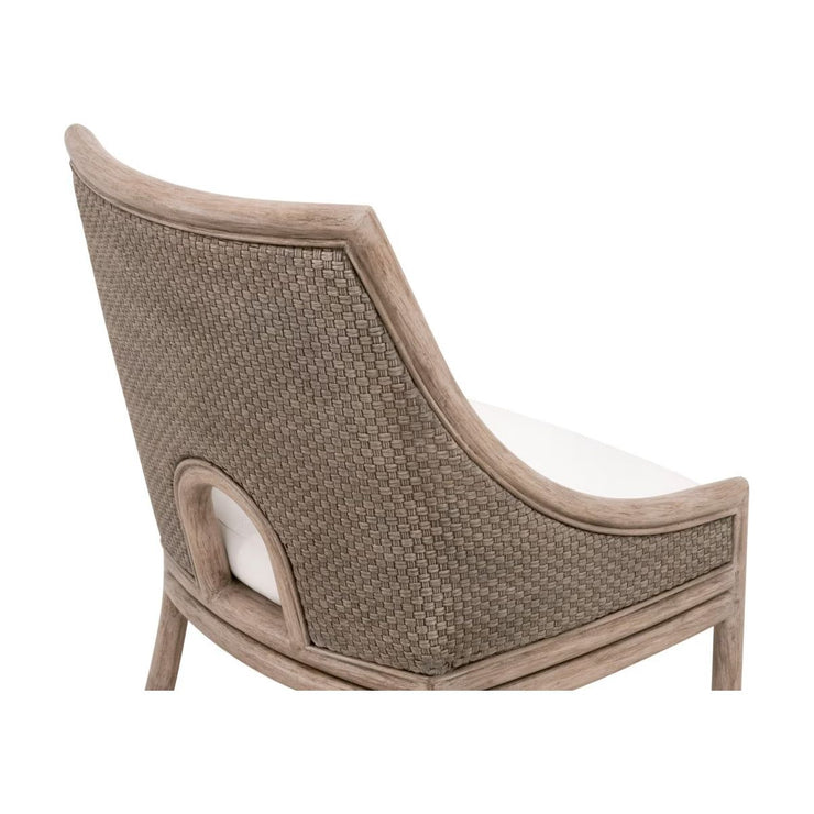 Essentials For Living Adamo Dining Chair~ French Gray Cabana Loom, LiveSmart Peyton-Pearl With French Gray Mahogany Frame