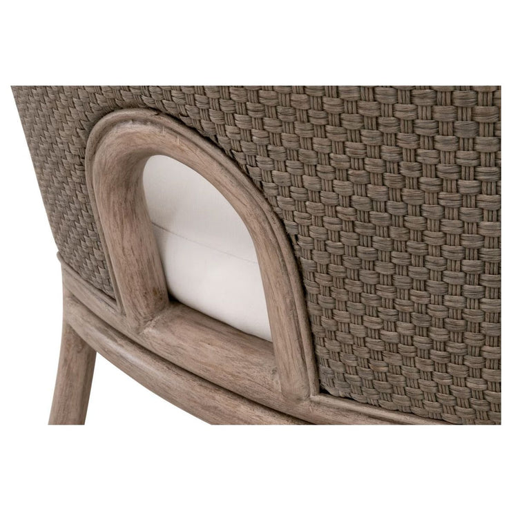 Essentials For Living Adamo Dining Chair~ French Gray Cabana Loom, LiveSmart Peyton-Pearl With French Gray Mahogany Frame