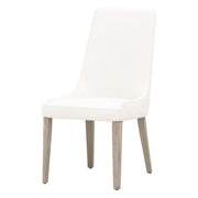 Essentials For Living Aurora Dining Chair~ Alabaster Top Grain Leather With Natural Gray Frame
