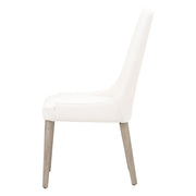 Essentials For Living Aurora Dining Chair~ Alabaster Top Grain Leather With Natural Gray Frame