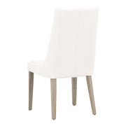 Essentials For Living Aurora Dining Chair~ Alabaster Top Grain Leather With Natural Gray Frame