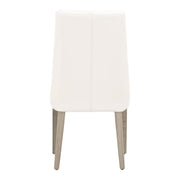 Essentials For Living Aurora Dining Chair~ Alabaster Top Grain Leather With Natural Gray Frame
