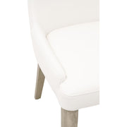 Essentials For Living Aurora Dining Chair~ Alabaster Top Grain Leather With Natural Gray Frame