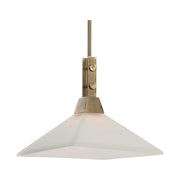 Uttermost Brookdale White Frosted Glass Shade With Aged Brass Finish Pendant Light