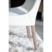 Essentials For Living Aurora Dining Chair~ Alabaster Top Grain Leather With Natural Gray Frame