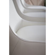 Essentials For Living Aurora Dining Chair~ Alabaster Top Grain Leather With Natural Gray Frame