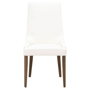 Essentials For Living Aurora Dining Chair ~ Alabaster Top Grain Leather With Walnut Frame