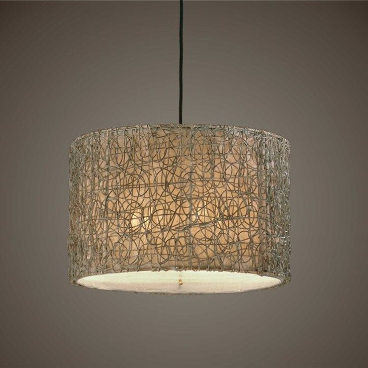 Uttermost Knotted Rattan Shade Pendant Light