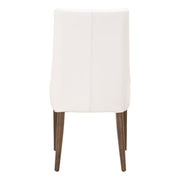 Essentials For Living Aurora Dining Chair ~ Alabaster Top Grain Leather With Walnut Frame