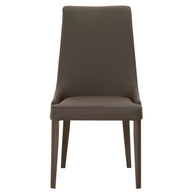 Essentials For Living Aurora Dining Chair ~ Dark Umber Top Grain Leather With Dark Wenge Frame