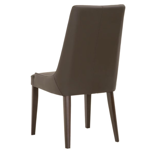 Essentials For Living Aurora Dining Chair ~ Dark Umber Top Grain Leather With Dark Wenge Frame