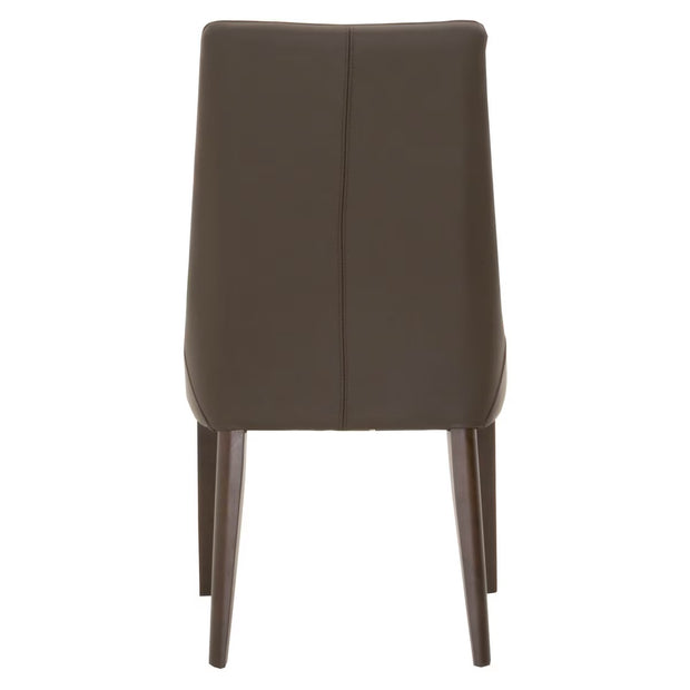 Essentials For Living Aurora Dining Chair ~ Dark Umber Top Grain Leather With Dark Wenge Frame