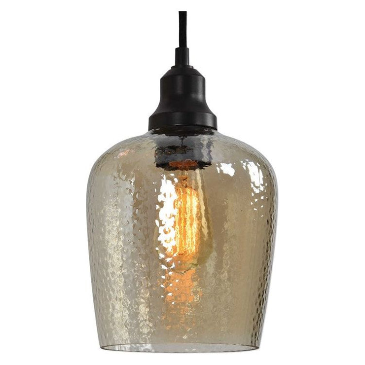 Uttermost Aarush Amber Hammered Glass With Oil Rubbed Bronze Finish 5 Light Cluster Pendant