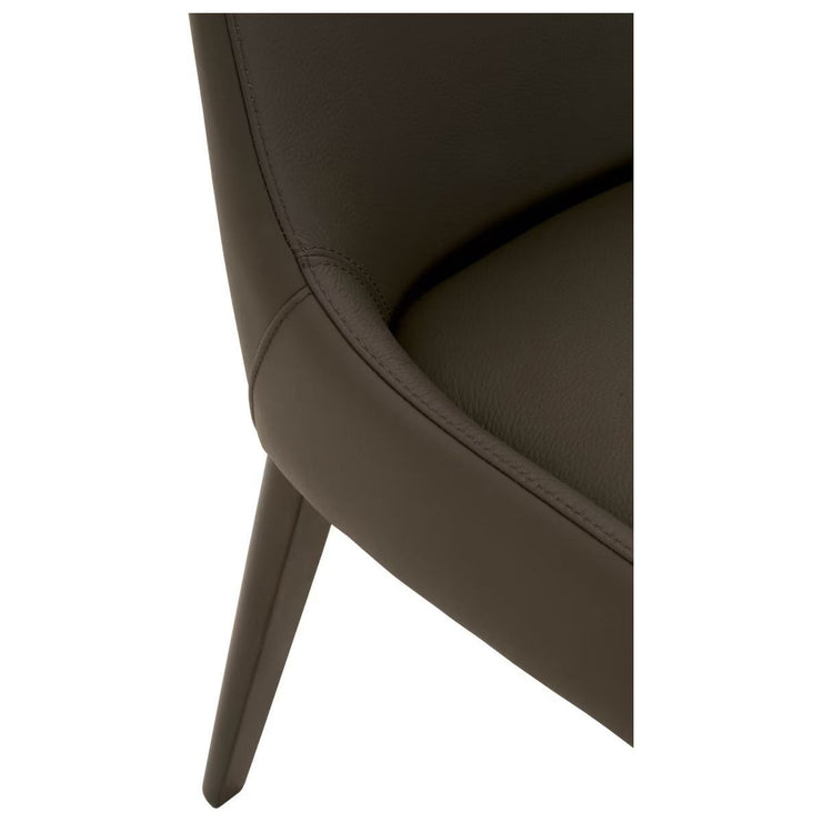 Essentials For Living Aurora Dining Chair ~ Dark Umber Top Grain Leather With Dark Wenge Frame
