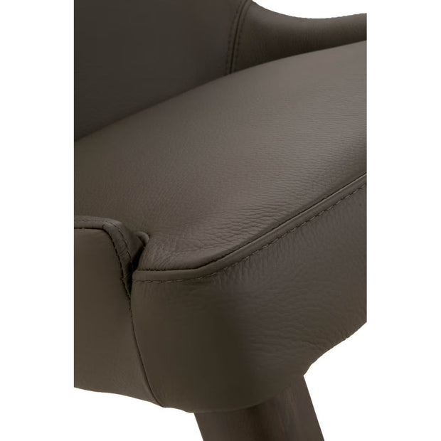 Essentials For Living Aurora Dining Chair ~ Dark Umber Top Grain Leather With Dark Wenge Frame