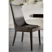 Essentials For Living Aurora Dining Chair ~ Dark Umber Top Grain Leather With Dark Wenge Frame