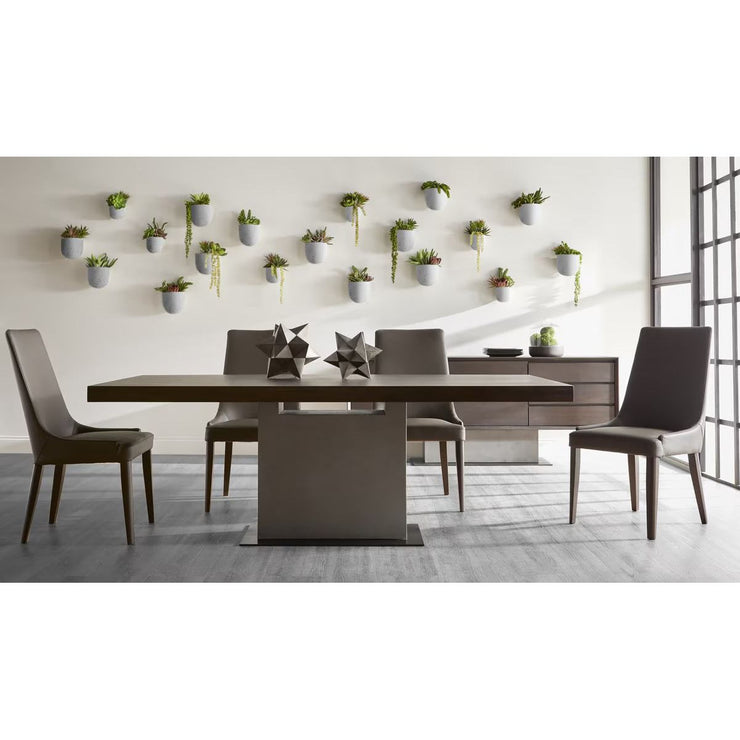 Essentials For Living Aurora Dining Chair ~ Dark Umber Top Grain Leather With Dark Wenge Frame